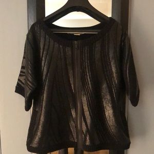 Diane Von Furstenberg zip up sweater. 3/4 length sleeves.